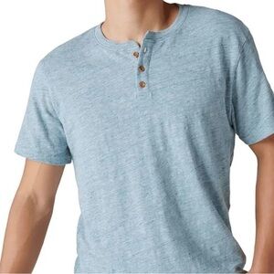 Lucky Brand Men’s Short Sleeve Light Blue Henley Shirt NWT